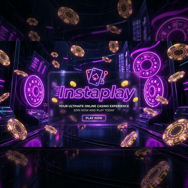 Instaplay Casino Neon Cyberpunk Homepage Hero representing instant GCash payouts